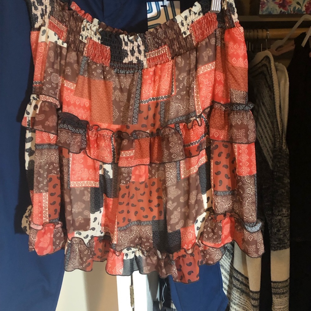 Arula a Beautiful Soul cowgirl patchwork print skirt 1x